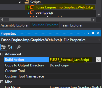 Setting the Build Action for JavaScript files